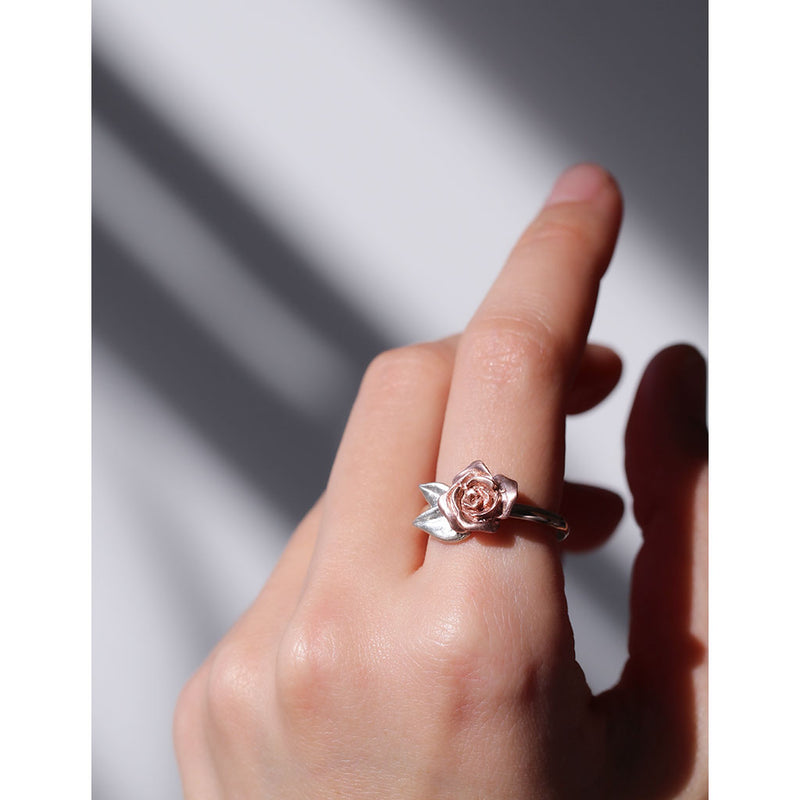 rose gold rose ring