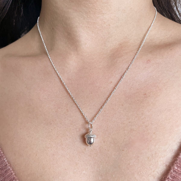 acorn necklace sterling silver