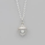 acorn necklace silver