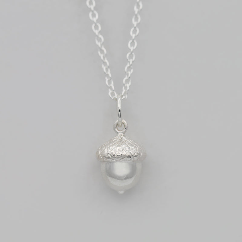 acorn necklace silver