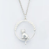 cat necklace silver