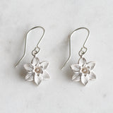 daffodil earrings in sterling silver