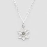daffodil necklace in sterling silver
