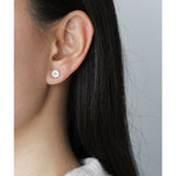 daisy earrings in silver and gold