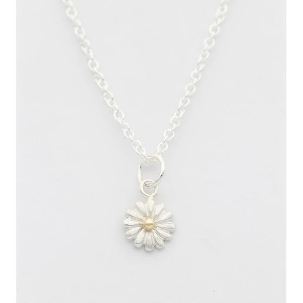 daisy necklace in gold and silver