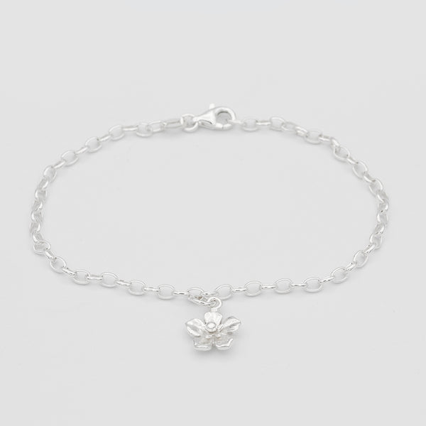 forget me not flower bracelet silver