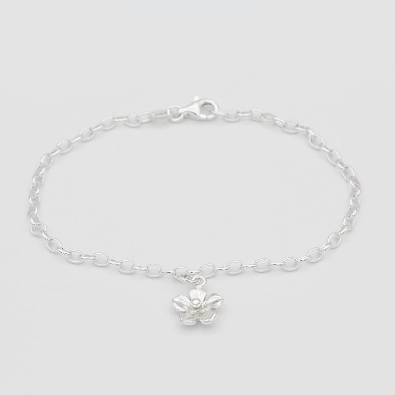 forget me not flower bracelet silver