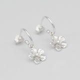 forget me not hoop earrings sterling silver