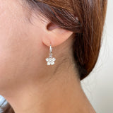 forget me not hoop earrings silver