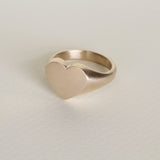 gold heart signet ring 