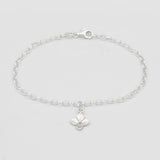 hydrangea flower bracelet silver