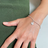 hydrangea flower silver bracelet