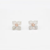 hydrangea earrings mixed metal
