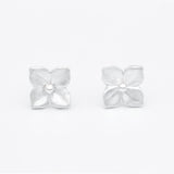 silver hydrangea earrings