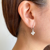 hydrangea flower hoop earrings
