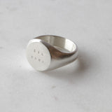 kia kaha stamped signet ring silver