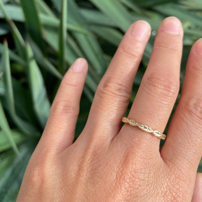 gold leaf ring