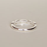 silver leaf ring