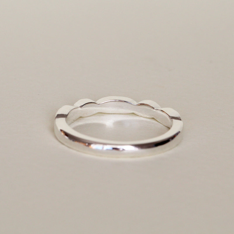 silver leaf ring
