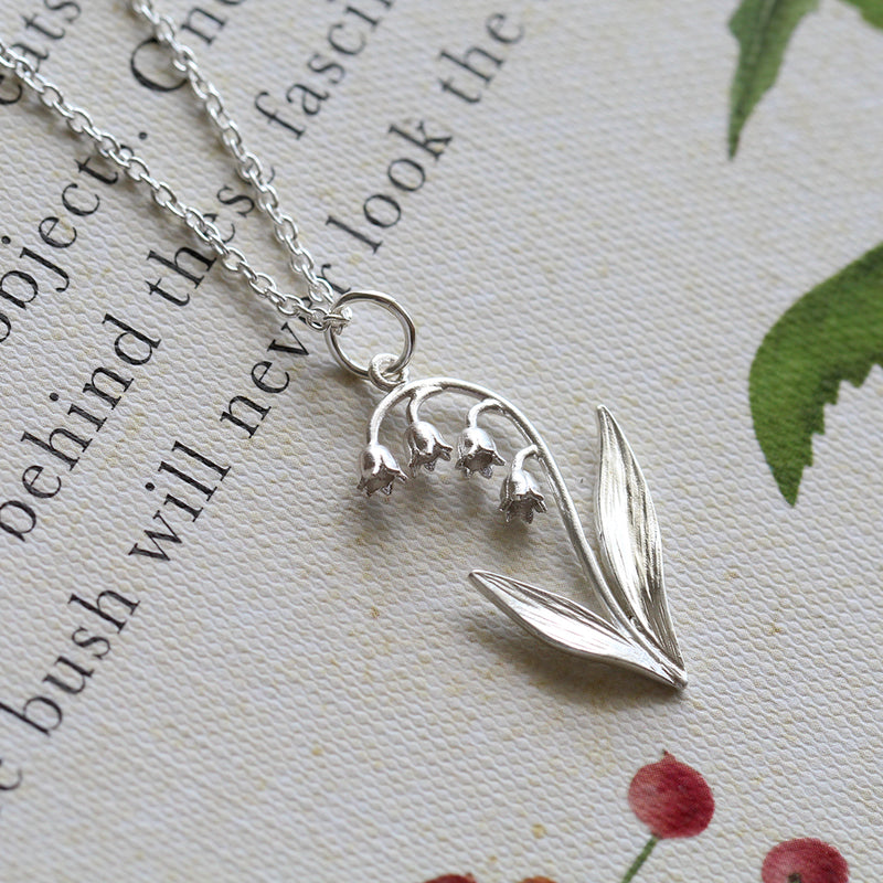 lily of the valley necklace silver