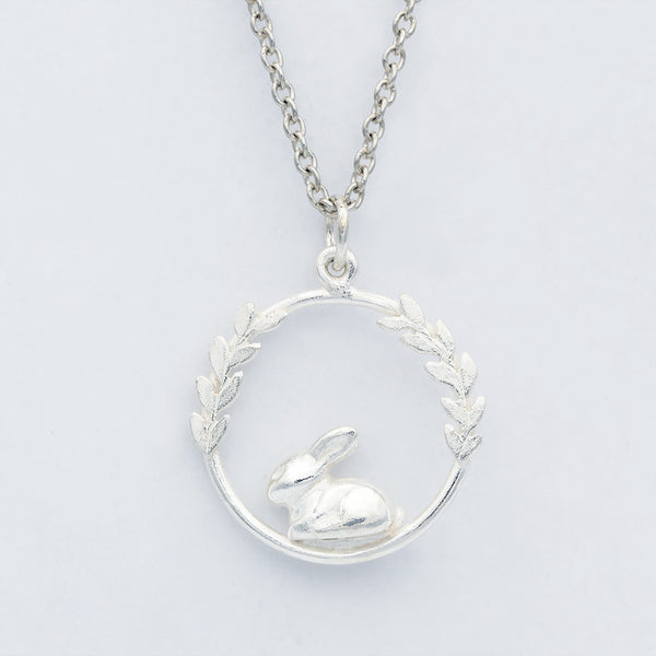 silver rabbit necklace