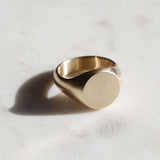 gold plain signet ring