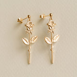 rose earrings gold