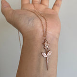 rose necklace rose gold