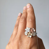 flower bouquet ring in mixed metal