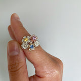 sapphire flower bouquet ring