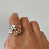 flower bouquet ring mixed metal