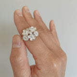 silver flower bouquet ring