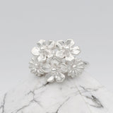 small flower bouquet ring silver