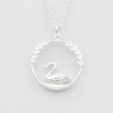 swan necklace silver