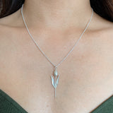 tulip necklace in silver